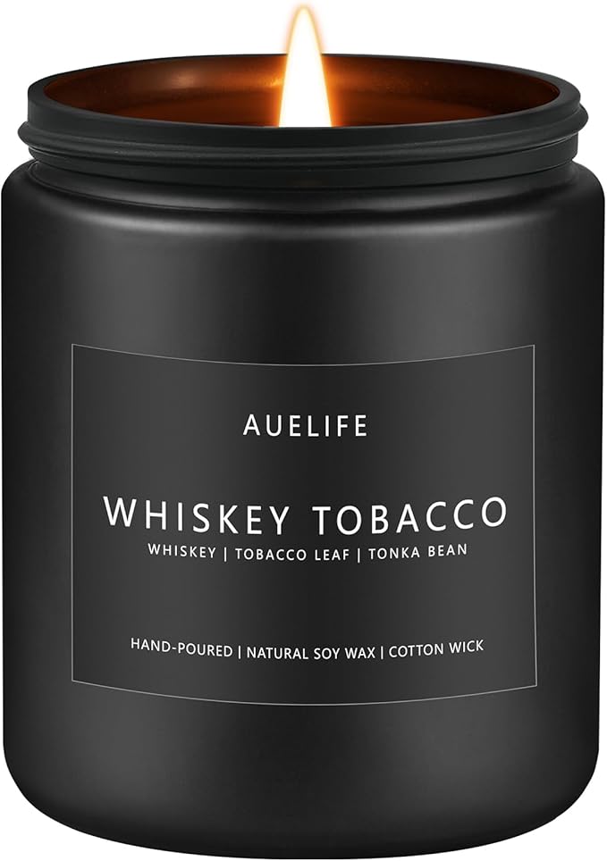 Masculine Whiskey & Tobacco Scented Candle (Luxury Gift)