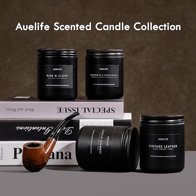 Masculine Whiskey & Tobacco Scented Candle (Luxury Gift)