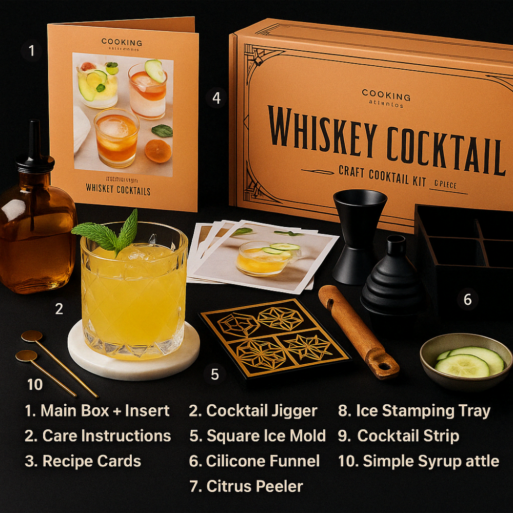 Whiskey Ice Shaper Set – Mold, Stamp & Tongs Kit