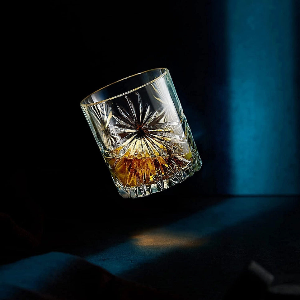 The Connoisseur's Set – Palm-Cut Whiskey Glass & Granite Stones Gift Box