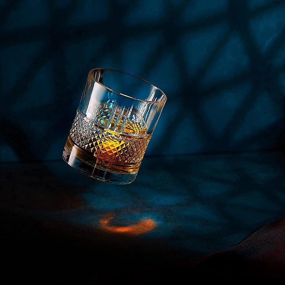 The Connoisseur's Set – Textured Whiskey Glass & Granite Stones Gift Box