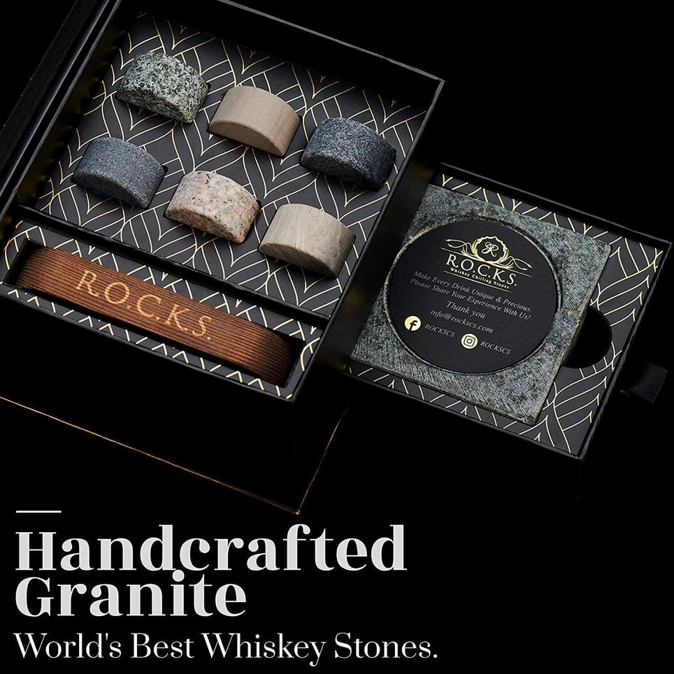 The Gentleman Set – Whiskey Glasses with Whiskey Stones Gift Box