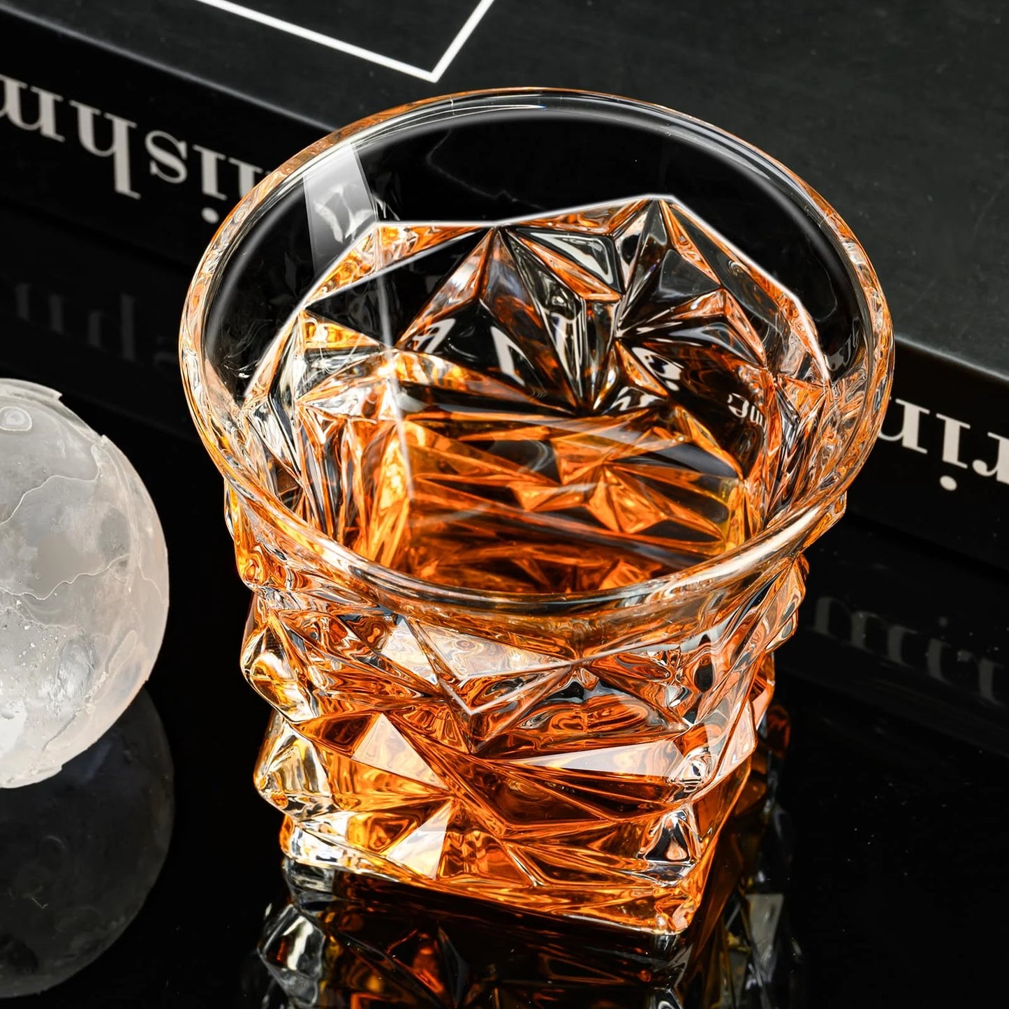 The Highlander – Whiskey Glass Duo (Ice-Cut Design)