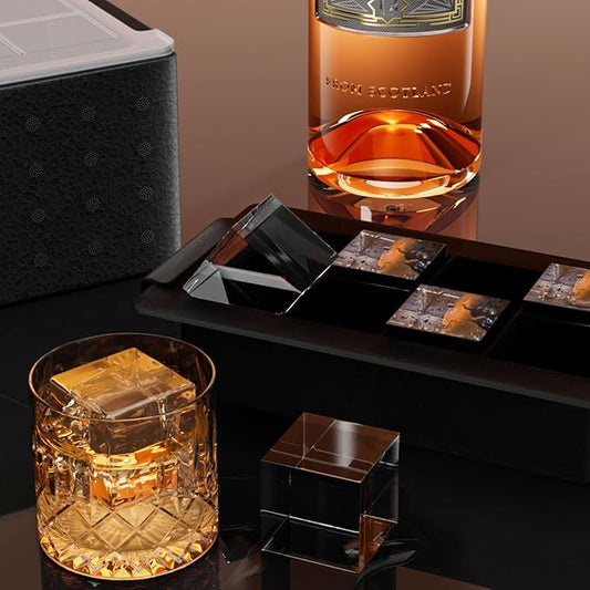 Clear Ice Cube Tray – 8 Large 2-Inch Cubes for Whiskey & Cocktails