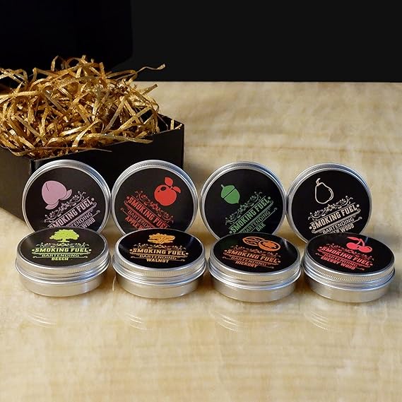 8-Flavored Smoker Wood Chips Gift Box for Whiskey & Cocktails