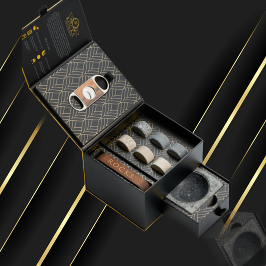 The Gentleman Set – Whiskey Glasses with Whiskey Stones Gift Box