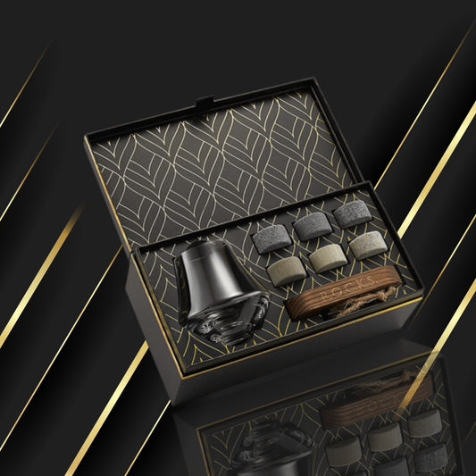 The Connoisseur's Set – Whiskey Glass & Granite Stones Gift Box