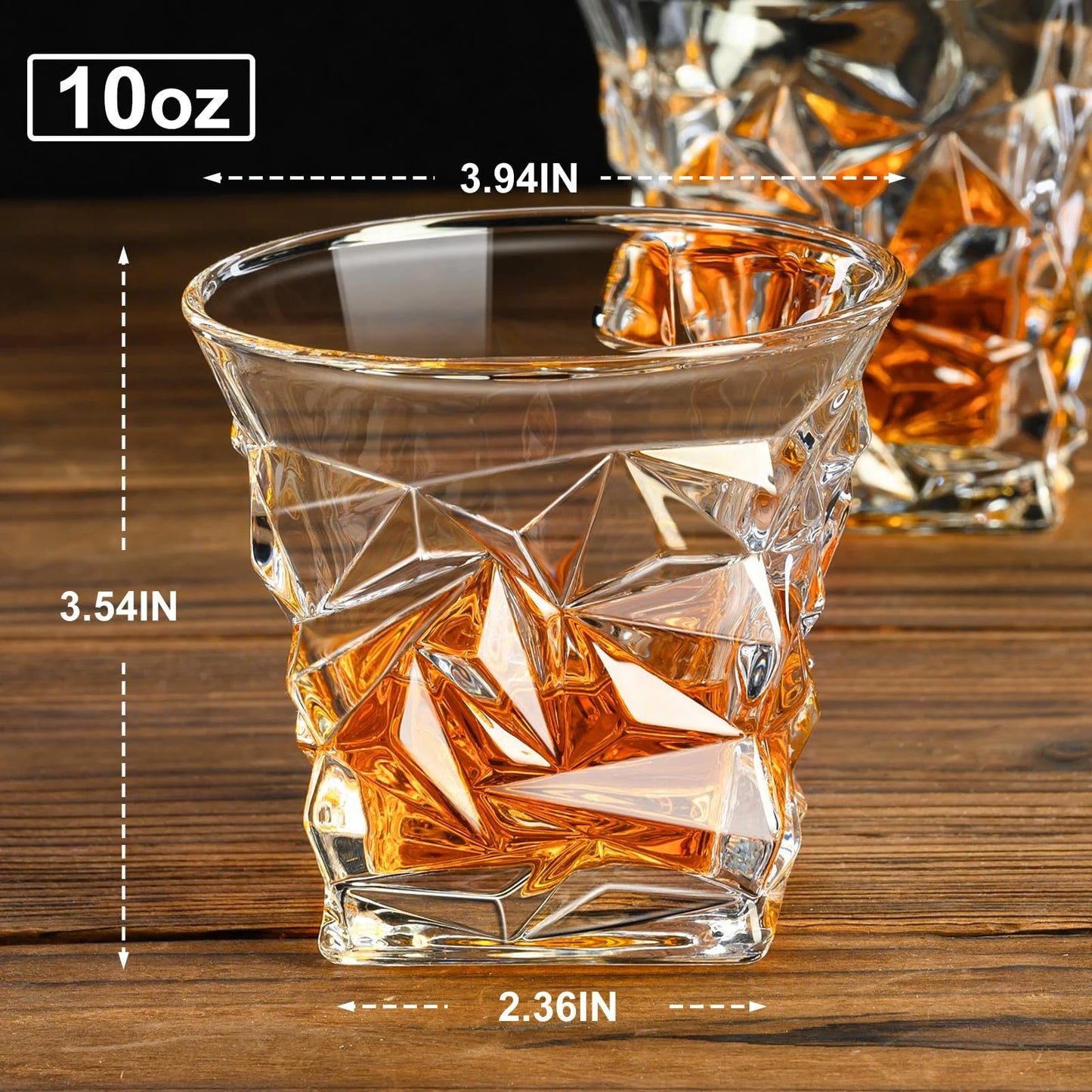 The Highlander – Whiskey Glass Duo (Ice-Cut Design)