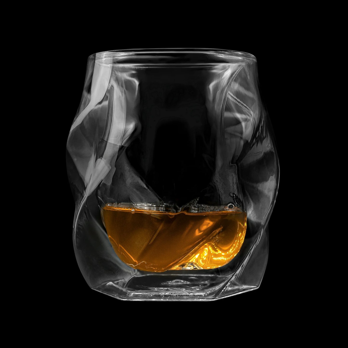 Aurora Crystal Whiskey Glass Set – 4 Double-Wall Tumblers